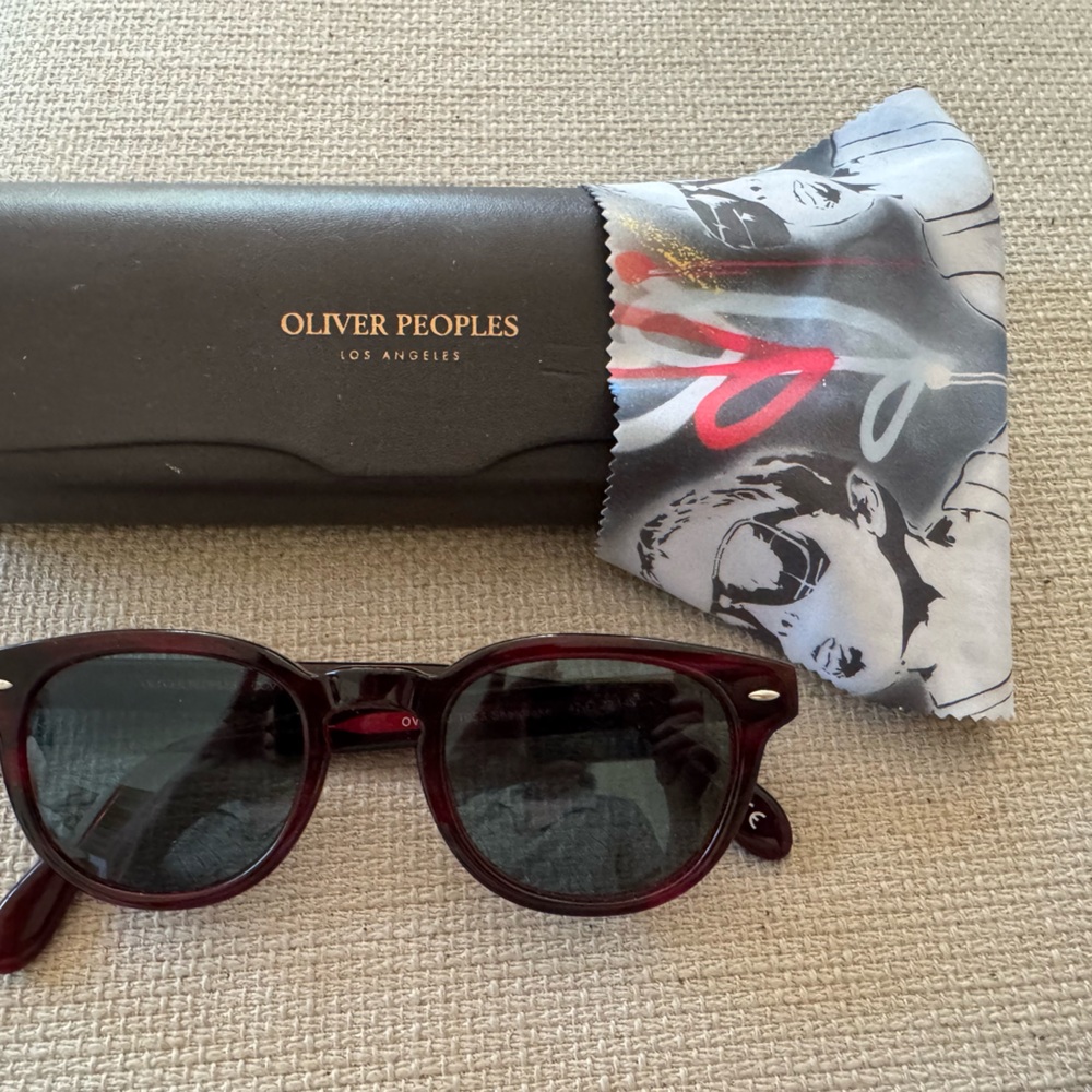 Oliver Peoples Sheldrake Tortoise with grey lens w/ hard case and “Pop” cloth